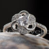 Sterling silver Cz Flower Shaped Engagement ring