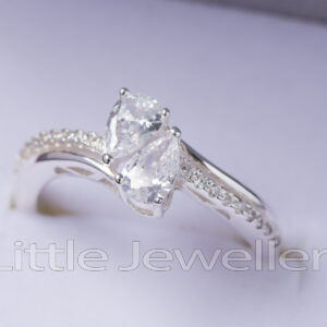 A romantic & stunning Two Stone Pear Shaped Engagement Ring